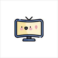 A cartoon television with a heart on it vector