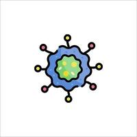 A cartoon virus with dots on it vector