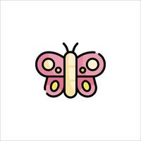 A pink butterfly icon on a white background vector