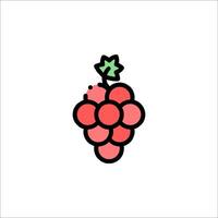 A raspberry fruit icon on a white background vector