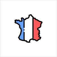 France map with flag vector