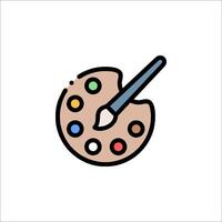 Paint brush icon with palette on white background vector