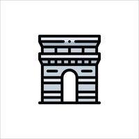 The arc de triomphe icon in a line style vector