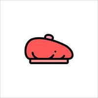 A red hat with a red bow on it vector
