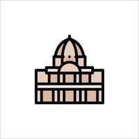 A building icon with a dome on top vector
