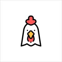 A chicken logo with a red hat on it vector