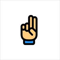 A hand with two fingers up and a finger pointing vector
