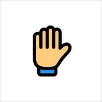 A hand with a blue band on it is shown in a flat style vector