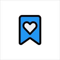 A blue and white heart icon on a white background vector