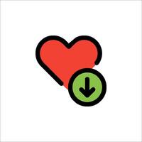 A heart with a green arrow and a red arrow vector
