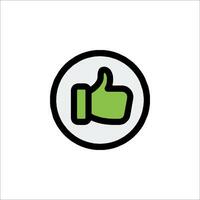 A green thumb up icon in a circle vector