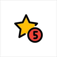 A star and number five icon on a white background vector