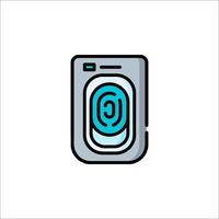 A washing machine icon with a blue and green design vector