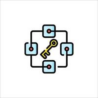 A key in a square with a square around it vector