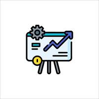A presentation with a graph on a white background vector