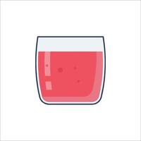 A glass of juice with a pink liquid inside vector