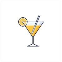 A cocktail with a lemon slice on the side vector