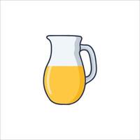 A jug of orange juice on a white background vector