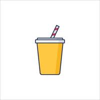 A drink with a straw and a straw in it vector