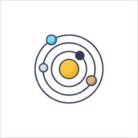 The solar system icon with planets and sun vector
