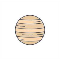 The planet jupiter in a line drawing vector