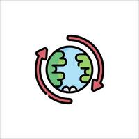 Earth globe with arrows and arrows in the middle vector