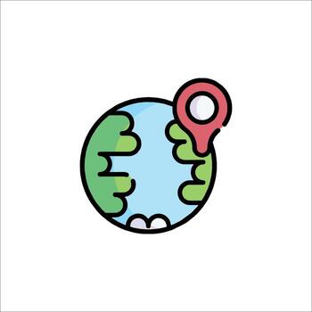 A globe with a pin on it and a map marker vector