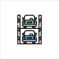 Car parking icon, line icon, illustration vector