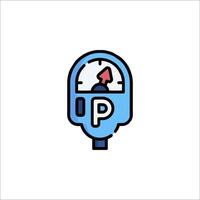 A blue and white icon of a meter vector