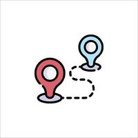 A map pointer icon with two pins vector