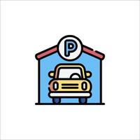 Parking garage icon, line icon, illustration vector