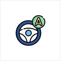 A car steering wheel icon with a letter a vector
