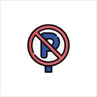 No parking sign icon isolated on white background vector