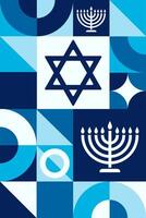 Happy Hanukkah. Seamless geometric pattern. Template for background, banner, card, poster. vector