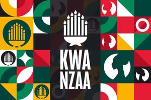 Happy Kwanzaa. Holiday concept. Template for background, banner, card, poster with text. vector