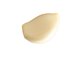 One peeled garlic clove isolated with clipping path in file format png