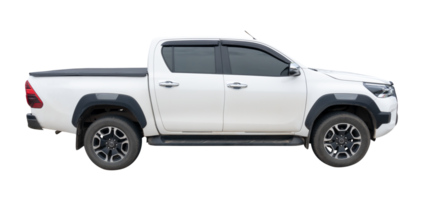 Big white pickup truck isolated with clipping path in file format png