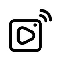 live streaming icon. line icon for your website, mobile, presentation, and logo design. vector