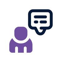 talk icon. dual tone icon for your website, mobile, presentation, and logo design. vector