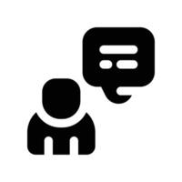 talk icon. glyph icon for your website, mobile, presentation, and logo design. vector