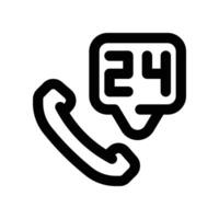 24 hours icon. line icon for your website, mobile, presentation, and logo design. vector