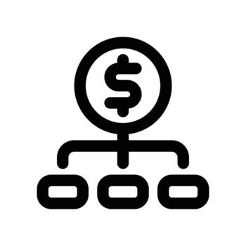 presupuesto asignación icono. línea icono para tu sitio web, móvil, presentación, y logo diseño. vector