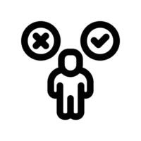 decision employee icon. line icon for your website, mobile, presentation, and logo design. vector