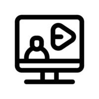online consultant icon. line icon for your website, mobile, presentation, and logo design. vector