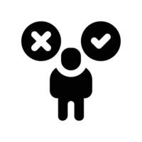 decision employee icon. glyph icon for your website, mobile, presentation, and logo design. vector