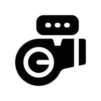 whistle icon. glyph icon for your website, mobile, presentation, and logo design. vector