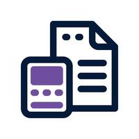 calculation icon. dual tone icon for your website, mobile, presentation, and logo design. vector