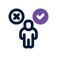 decision employee icon. dual tone icon for your website, mobile, presentation, and logo design. vector