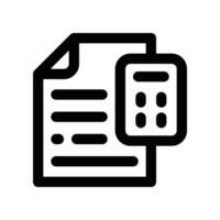 document calculation icon. line icon for your website, mobile, presentation, and logo design. vector