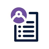resume icon. dual tone icon for your website, mobile, presentation, and logo design. vector